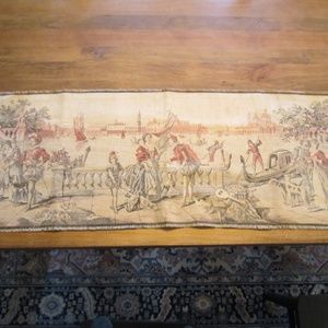 Vintage Italian Medieval Venice Scene Tapestry